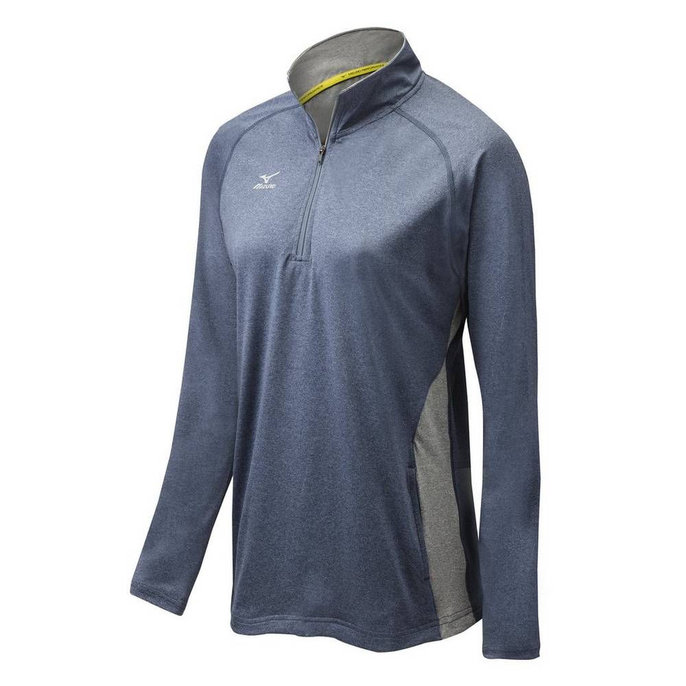 Mizuno Fire 1/2 Zip - Bayan Mont - Lacivert/Gri Türkiye (QVGSZA-395)